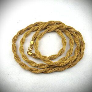 Unique Long Vintage Twisted Mesh Rope Chain 36" Necklace
